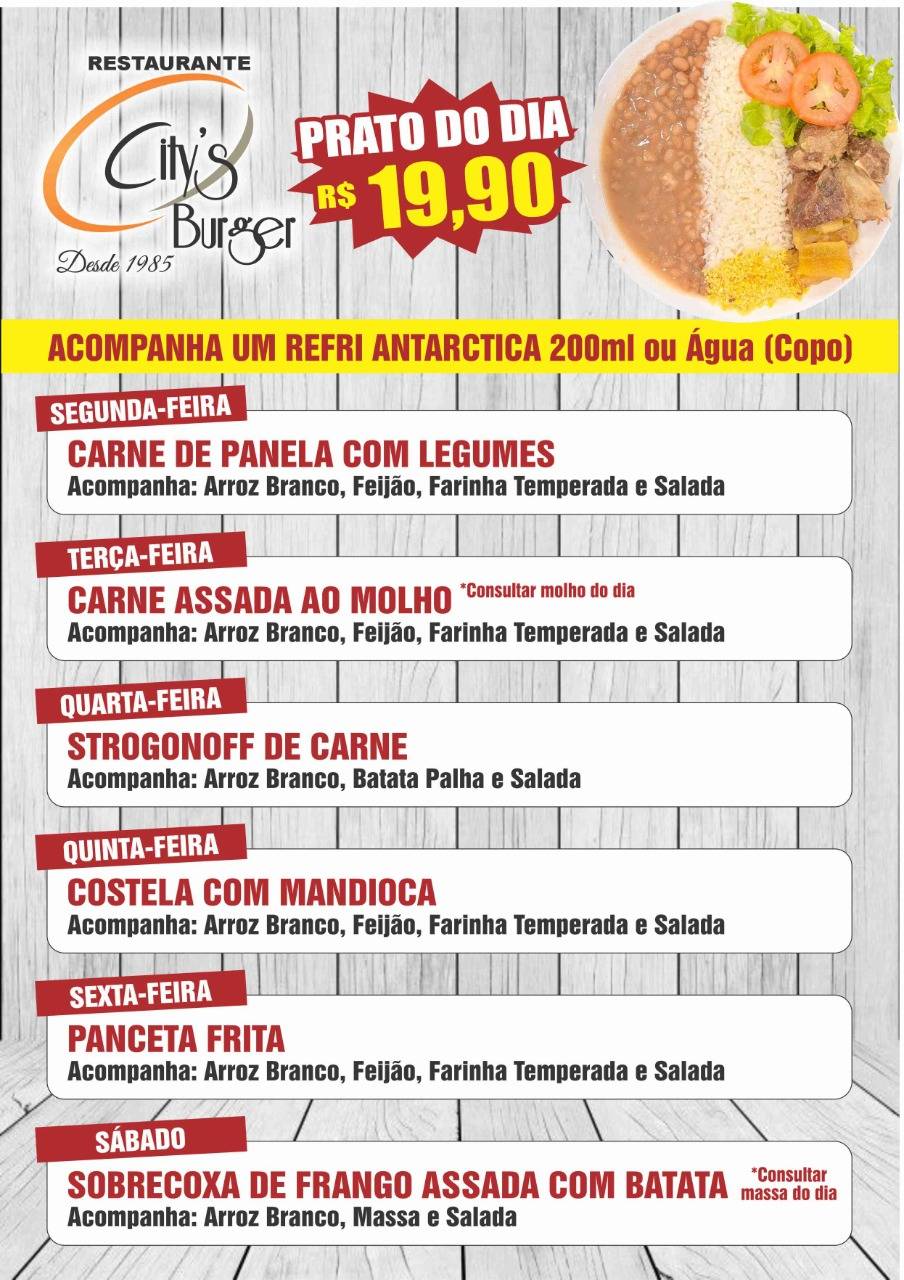 City's Burger cardápio