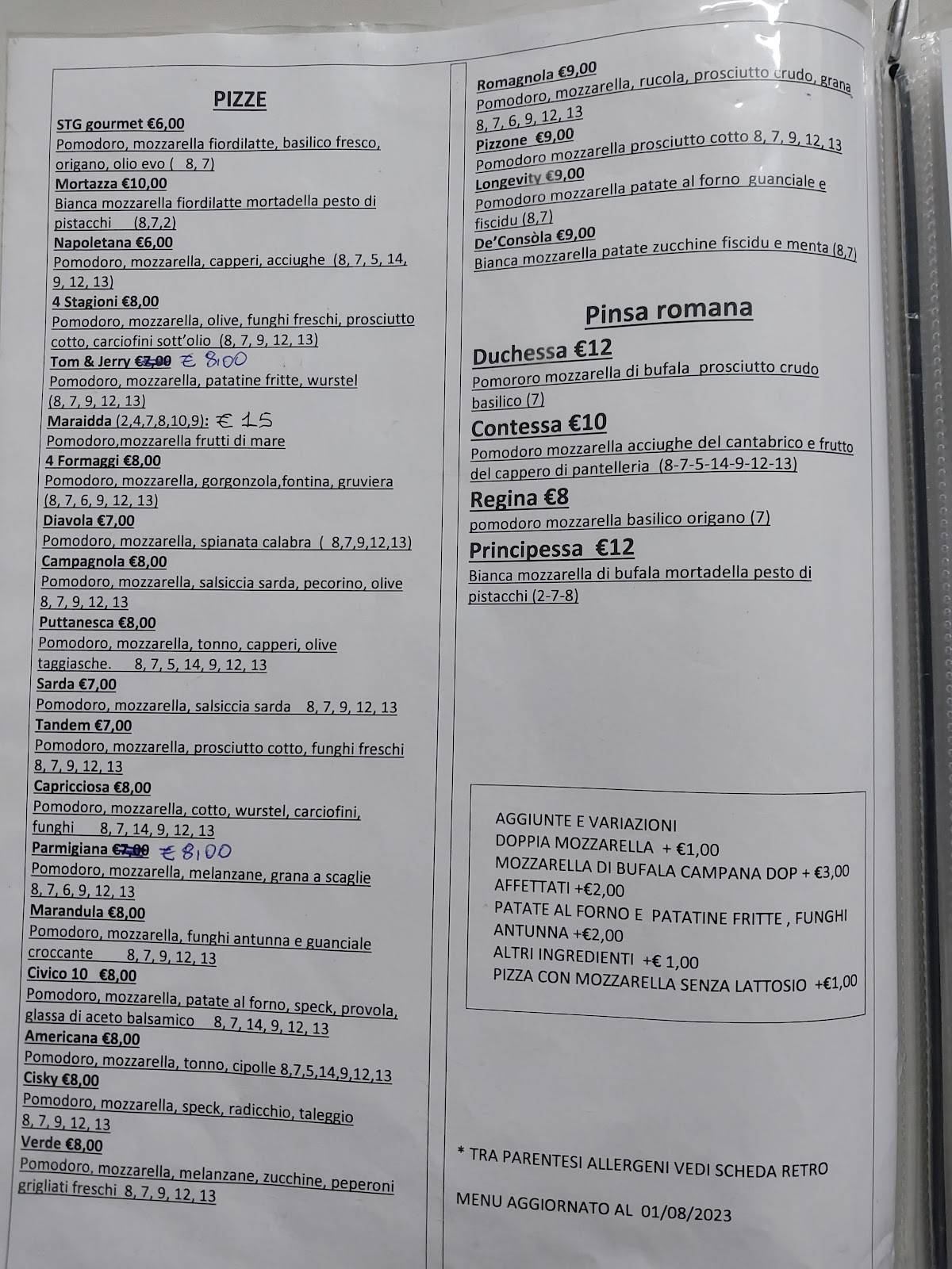 Menu di Civico 10 RISTOPIZZERIA 