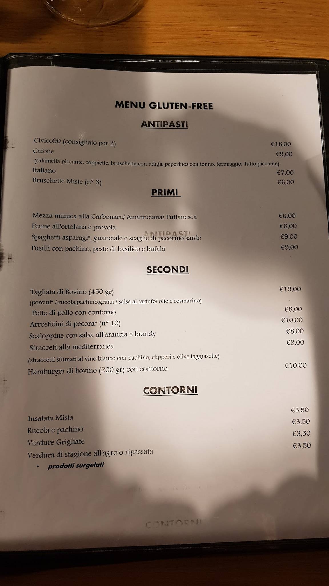 Menu di Civico 90 Colleferro 
