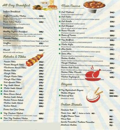 The Cliffé Café menu