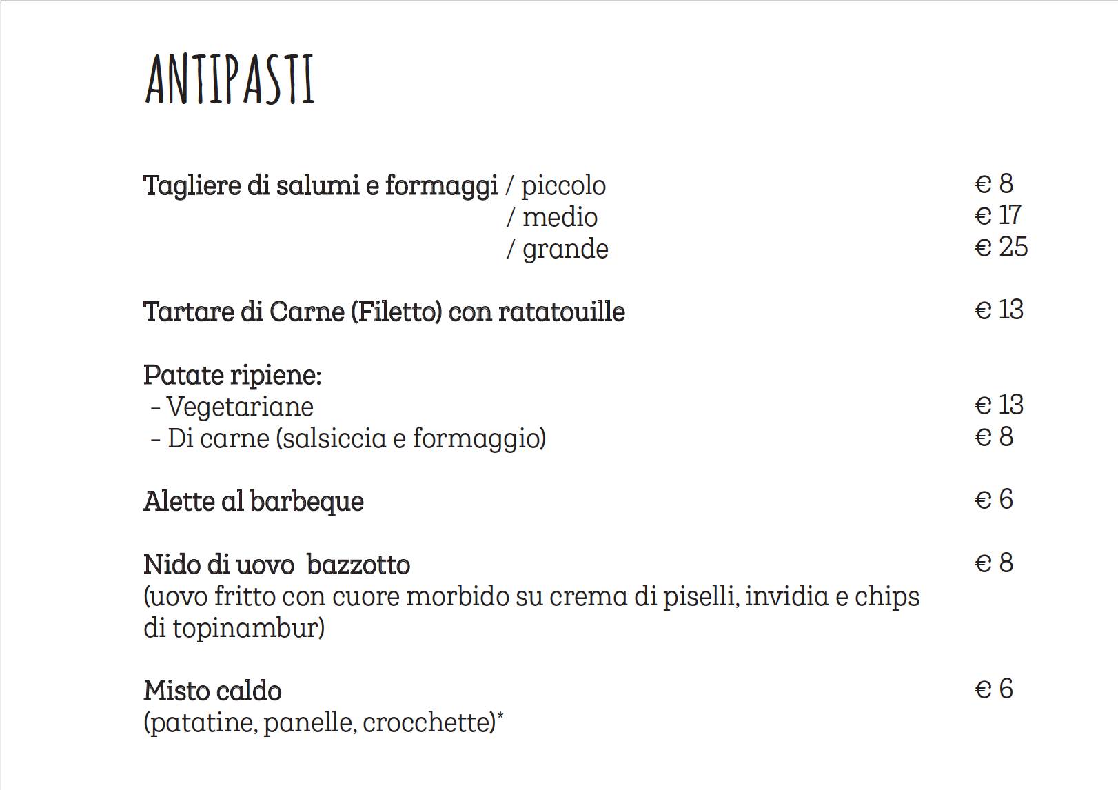 Menu di Graal 