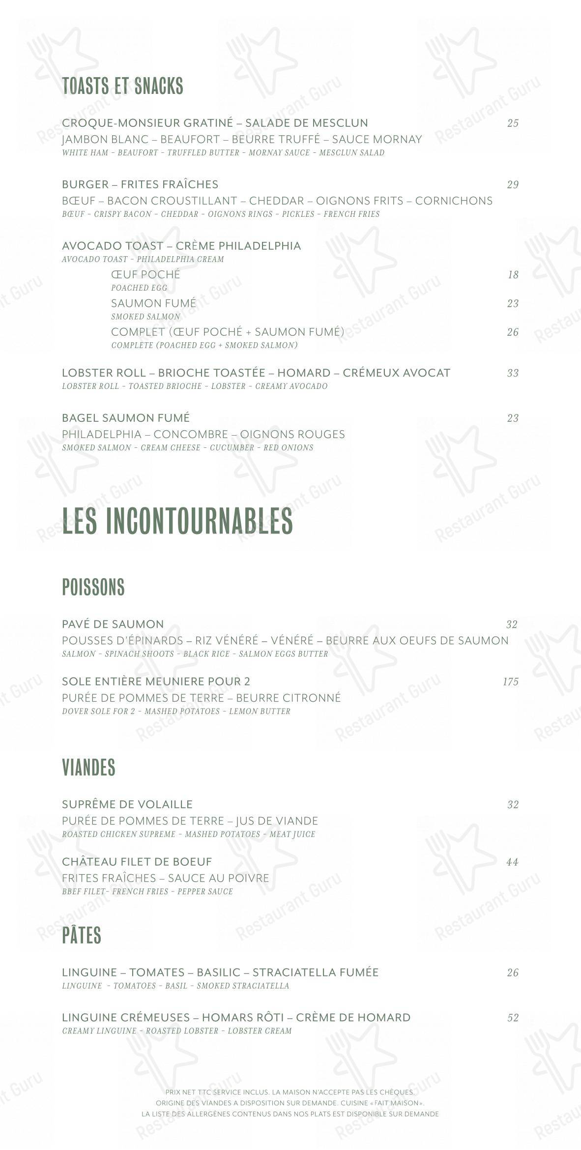 菜单 pour BeauCoco Lyon dans Lyon