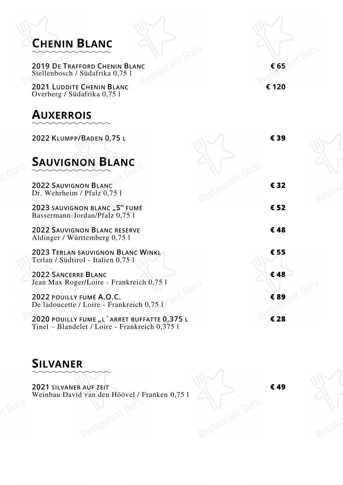 Menu pour Coast • Restaurant & Weinbar - Menu