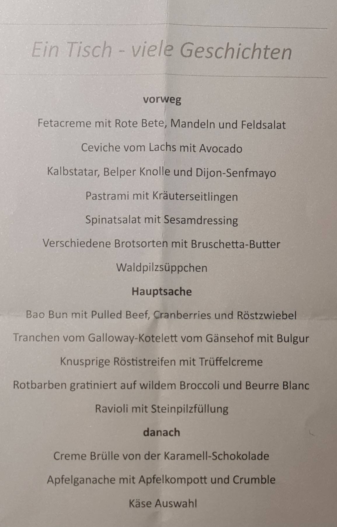 Menu de Coast • Restaurant & Weinbar