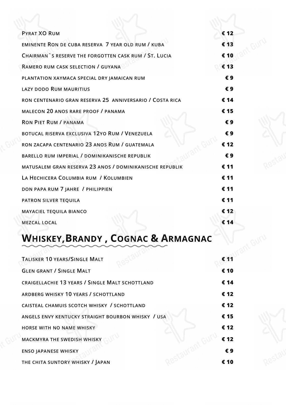 Menu pour Coast • Restaurant & Weinbar - Menu