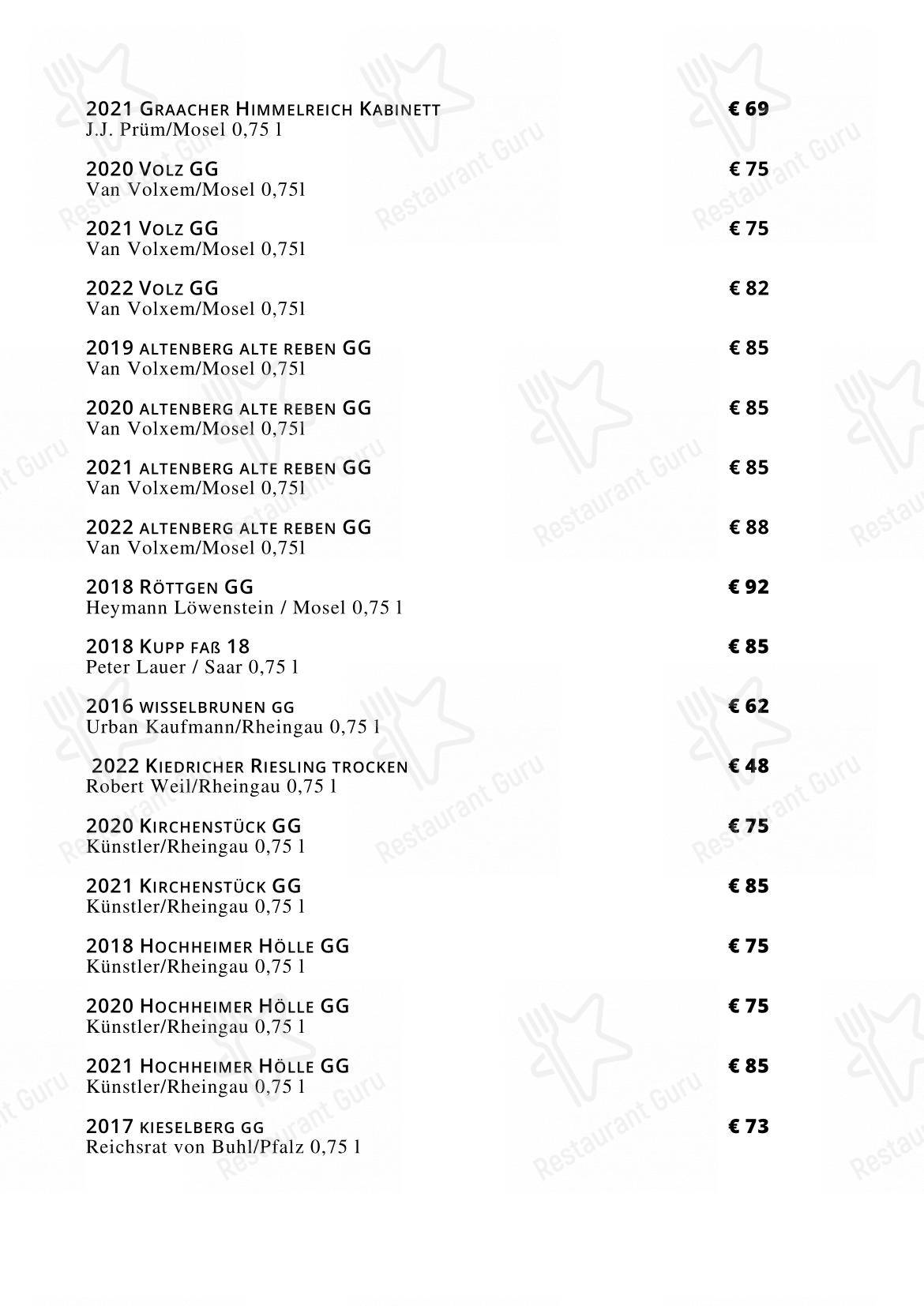 Menu pour Coast • Restaurant & Weinbar dans Sylt