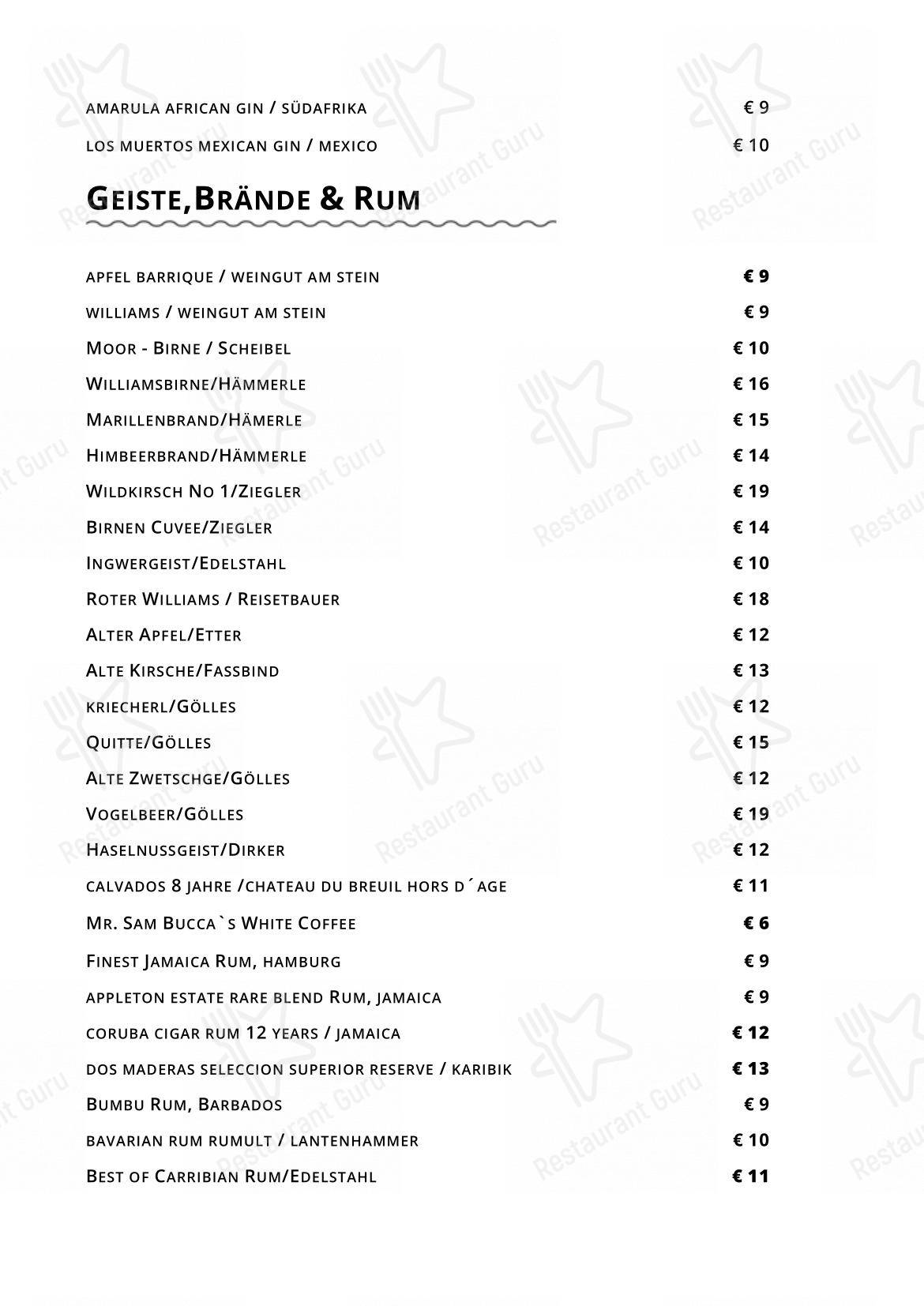 Menu pour Coast • Restaurant & Weinbar pub et bar