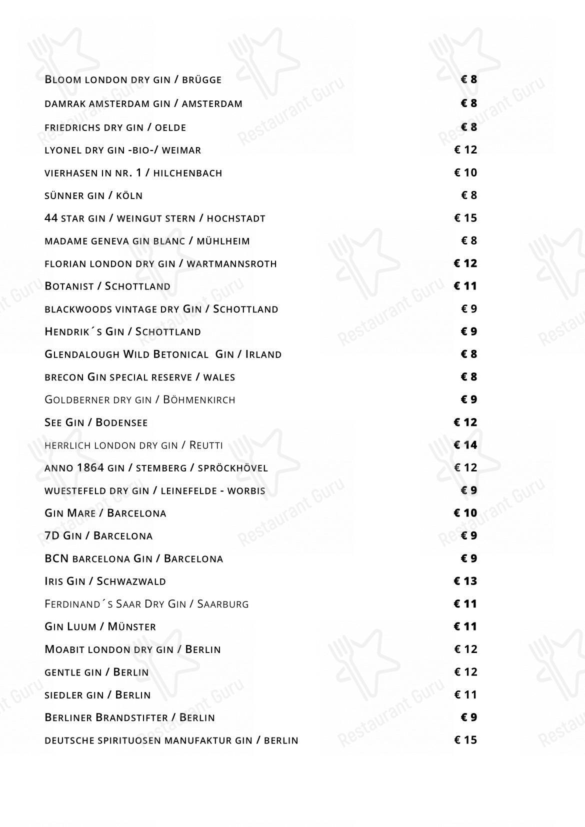 Menu pour Coast • Restaurant & Weinbar - Menu