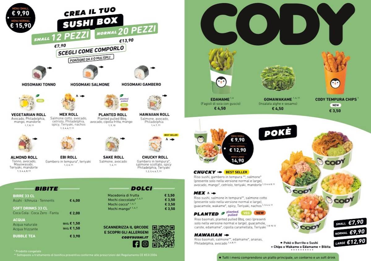 Menu di Cody Pokè • Sushi 
