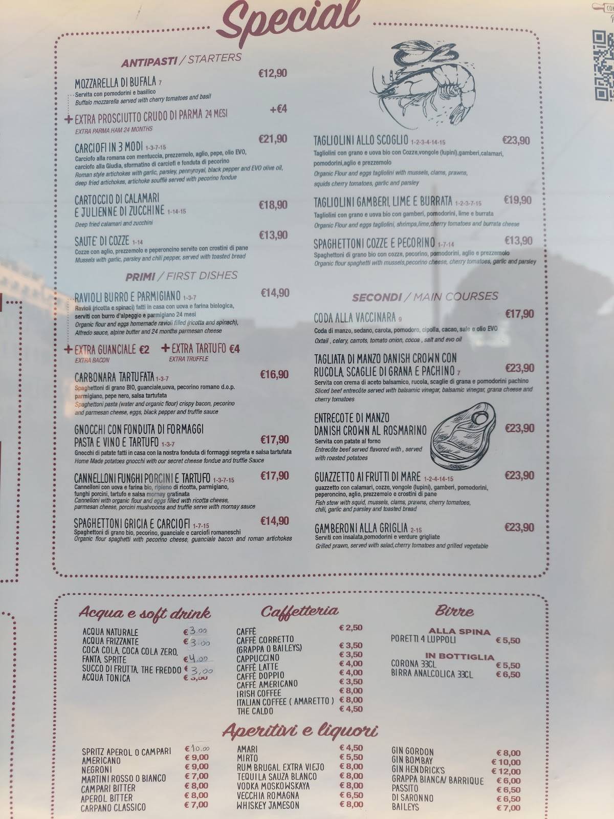 Menu di Come 'na Vorta Pasta e Vino - Via Florida 