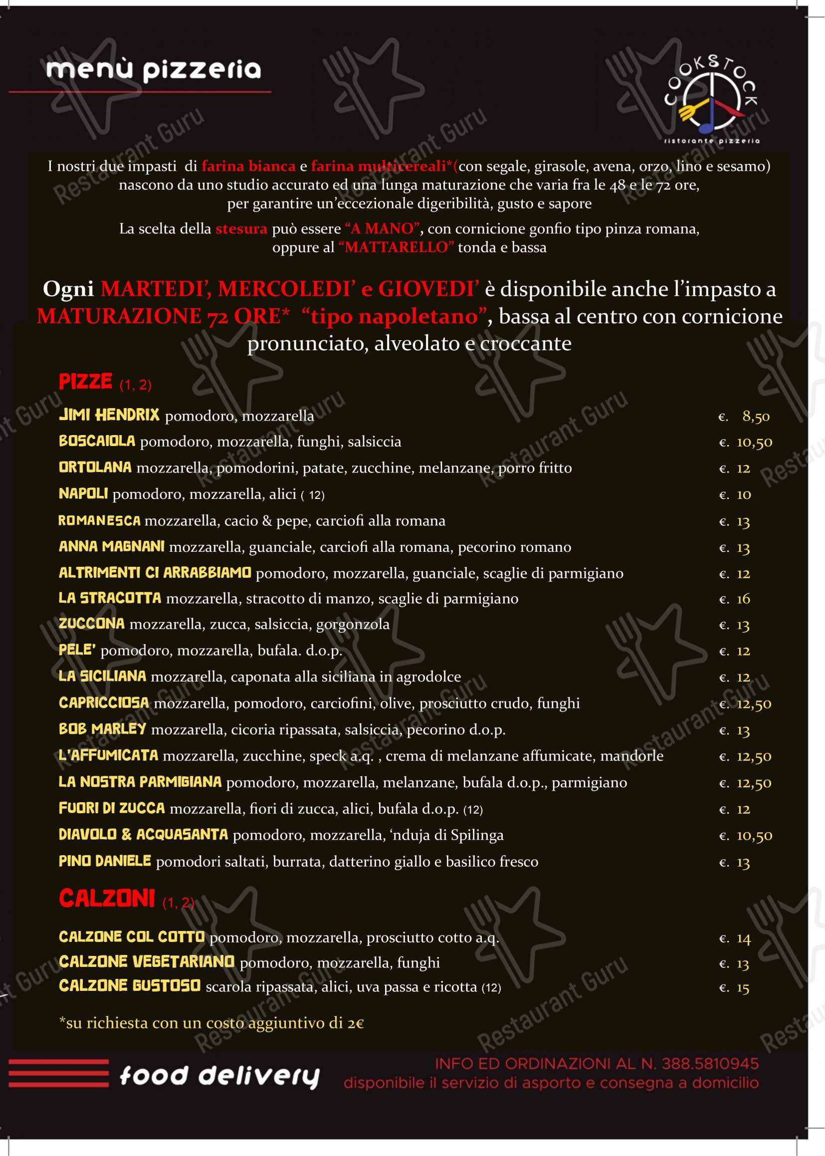 Menu bar per Cookstock in Roma