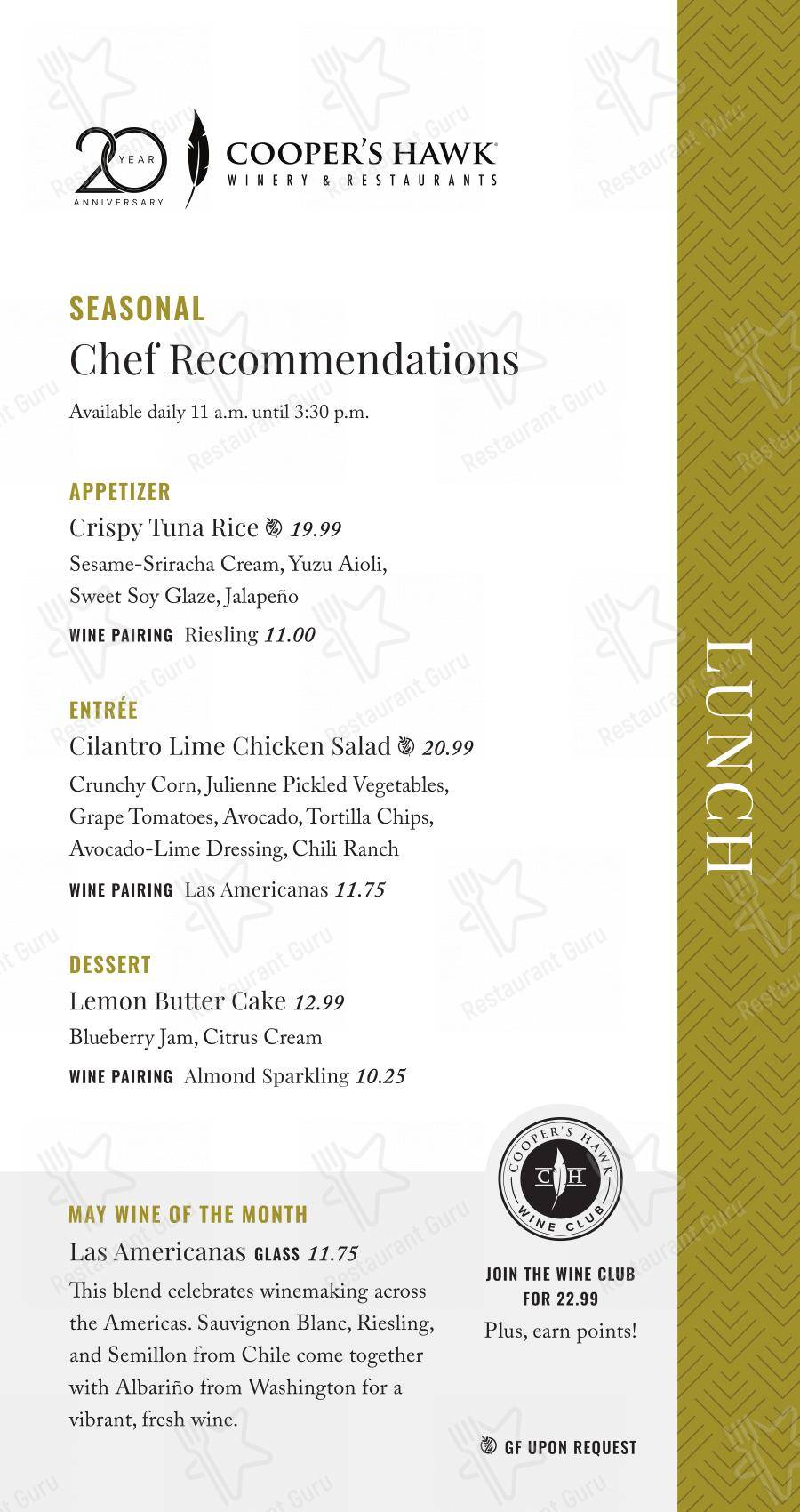 Cooper's Hawk Menu Oak Park At Donna Mang Blog