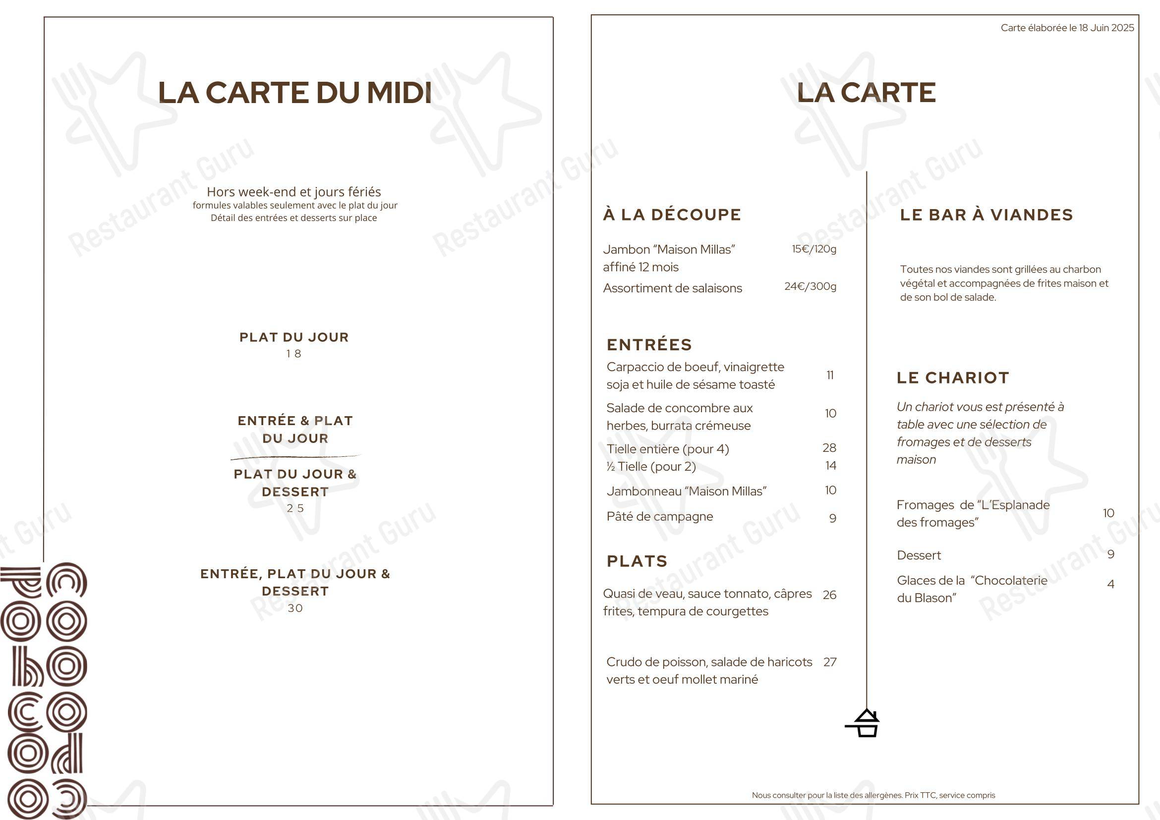 Copo dans Gignac - Menu