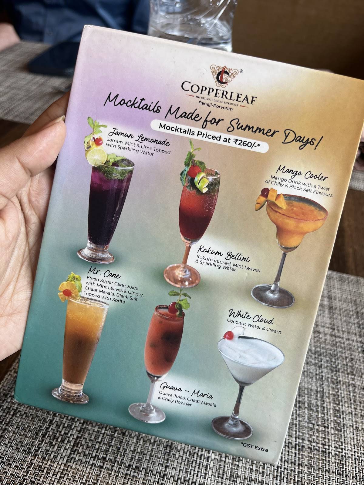 Copperleaf Porvorim menu