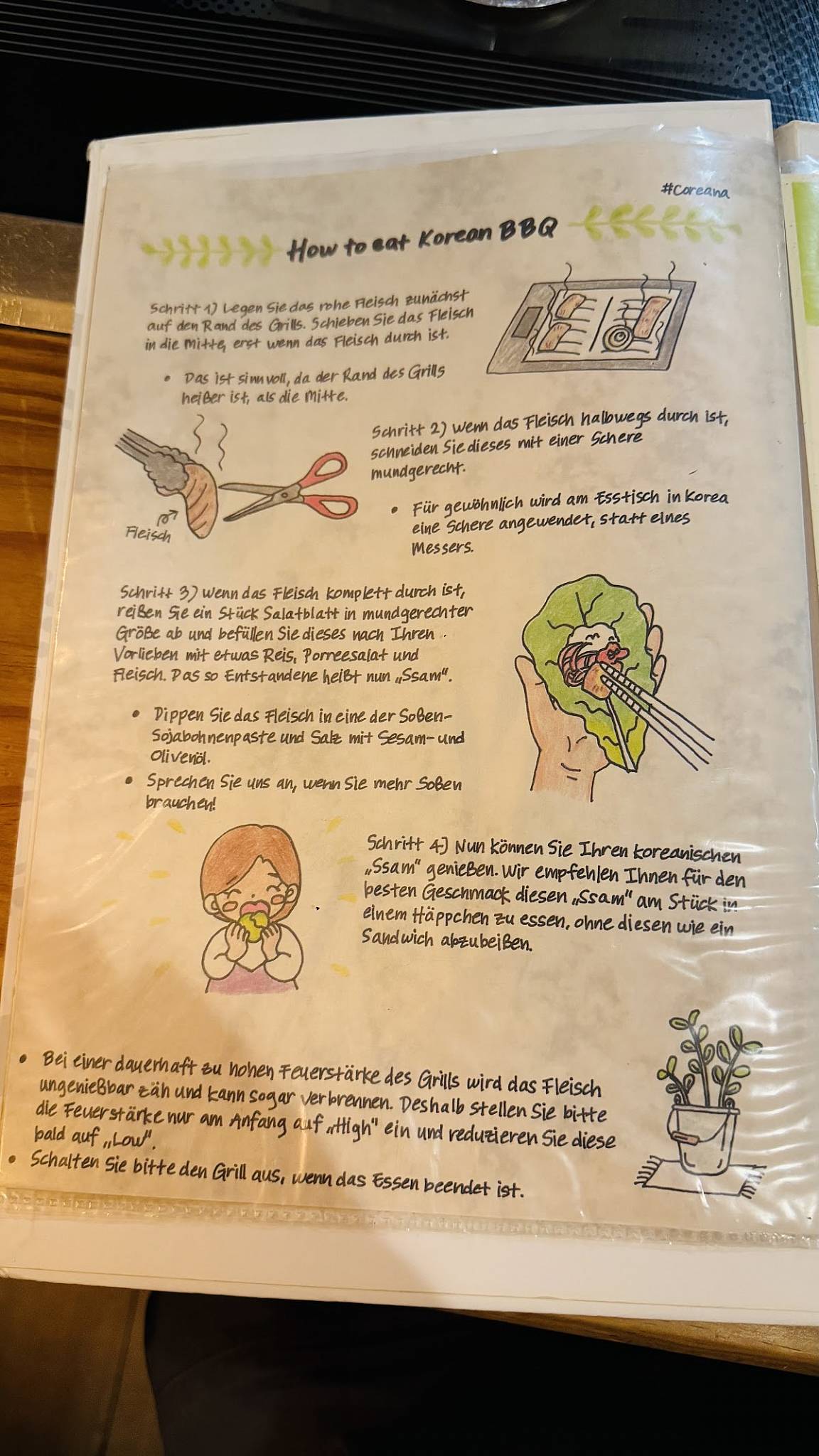 Menu de Coreana