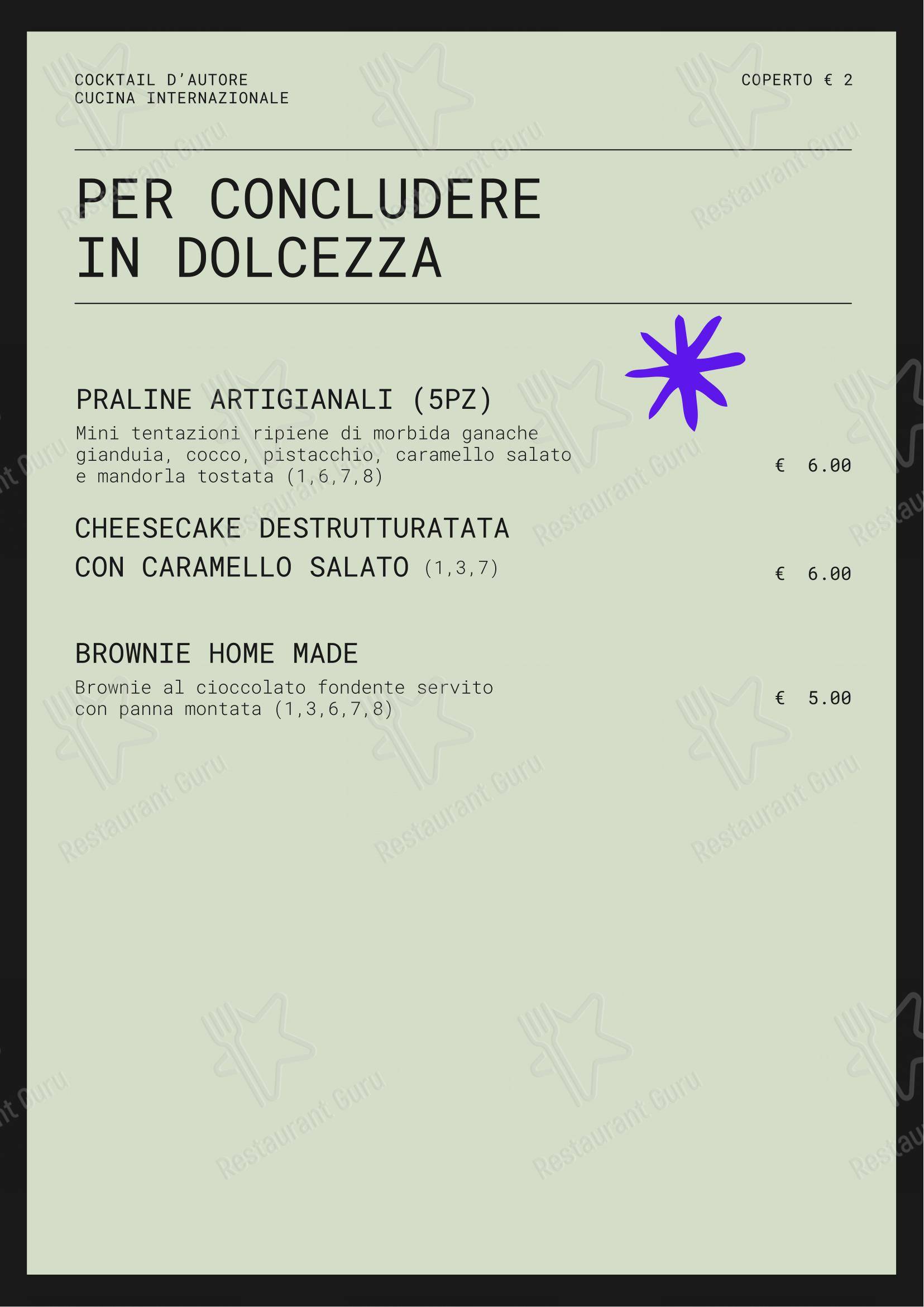 Menu di Couch Club - Menu