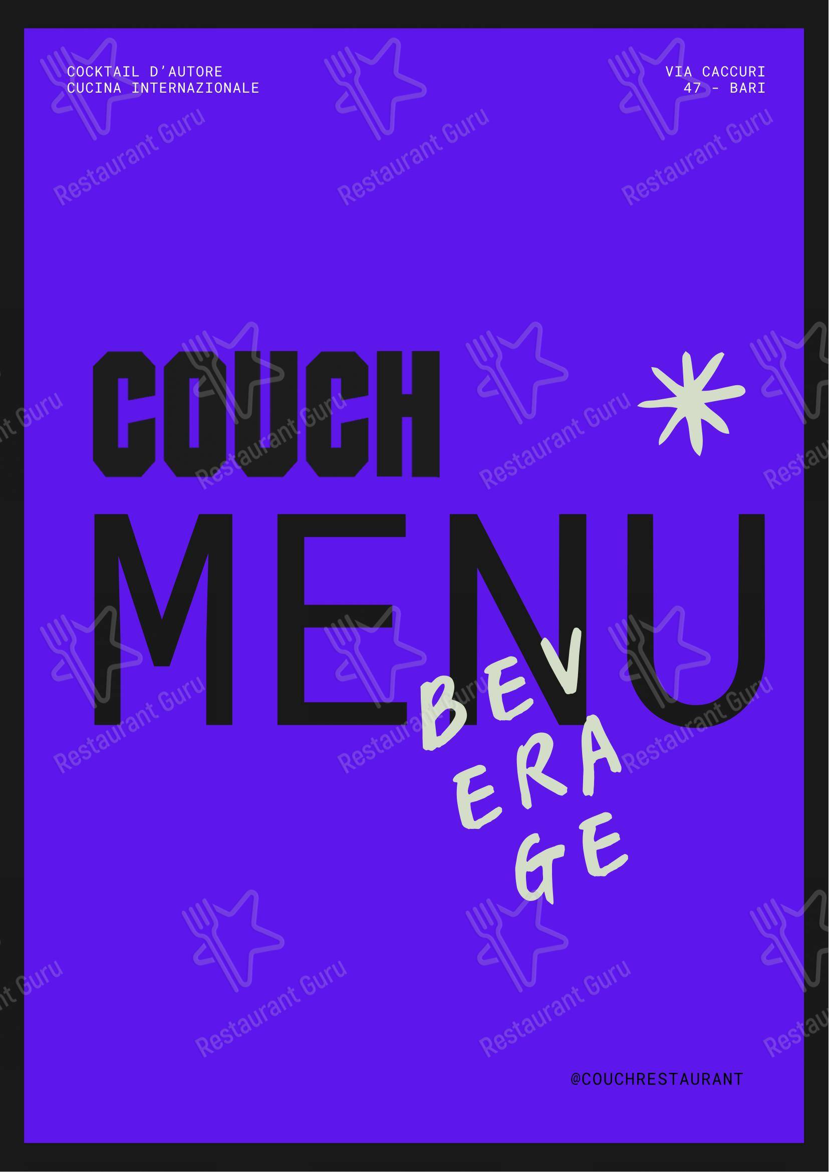 Menu di Couch Club - Menu