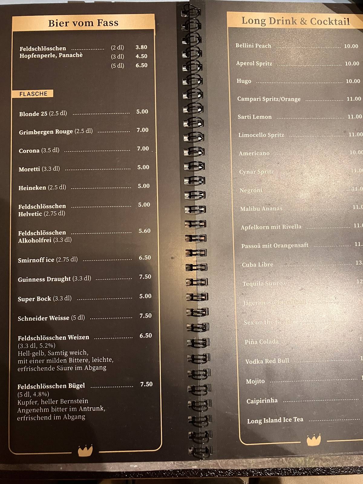 Menu di Couronne Bar & Restaurant 