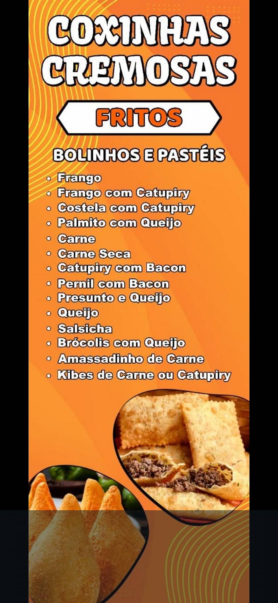 Coxinhas Cremosas - Pastéis e Salgados cardápio