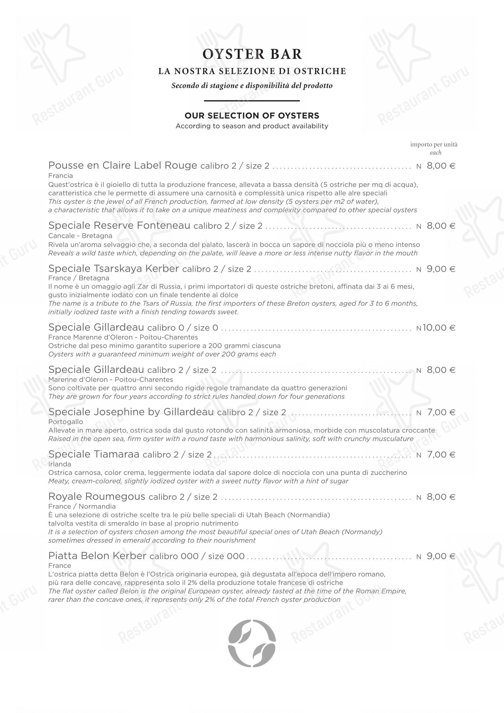 Menu di Ristorante Crab - Menu bar