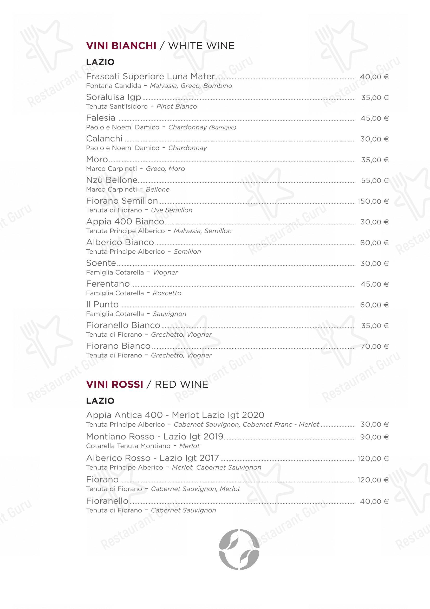 Menu bar per Ristorante Crab in Roma