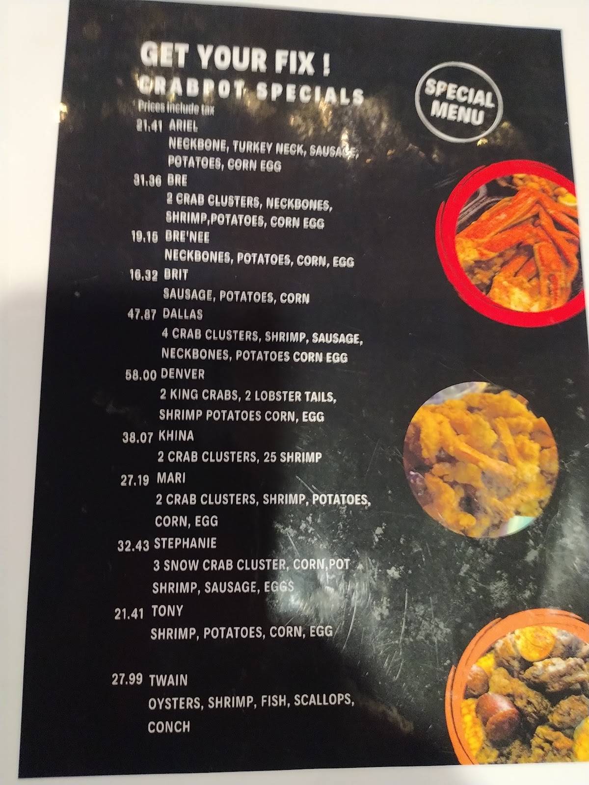 Menu at Crab Pot Lounge restaurant, College Park, Old National Hwy