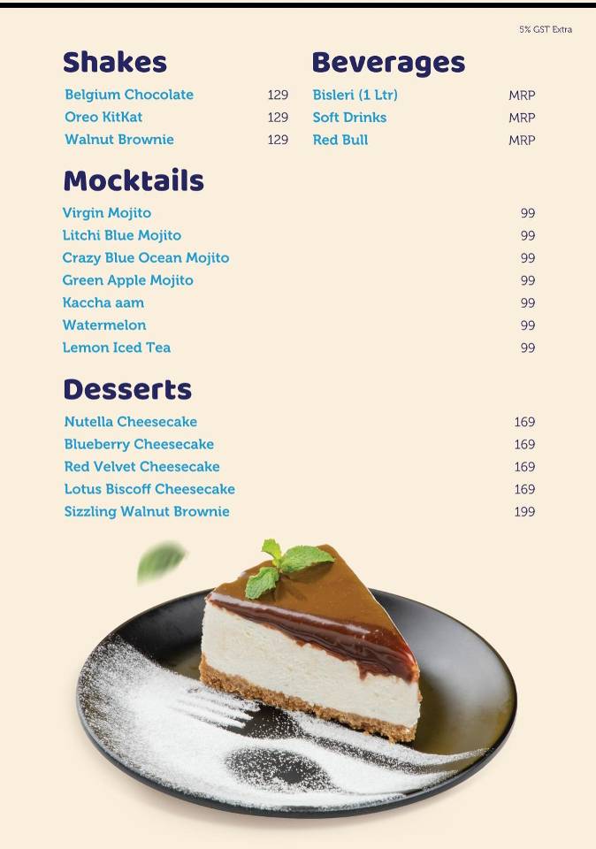 Crazy Cheesy Cafe - Sadashiv Peth menu