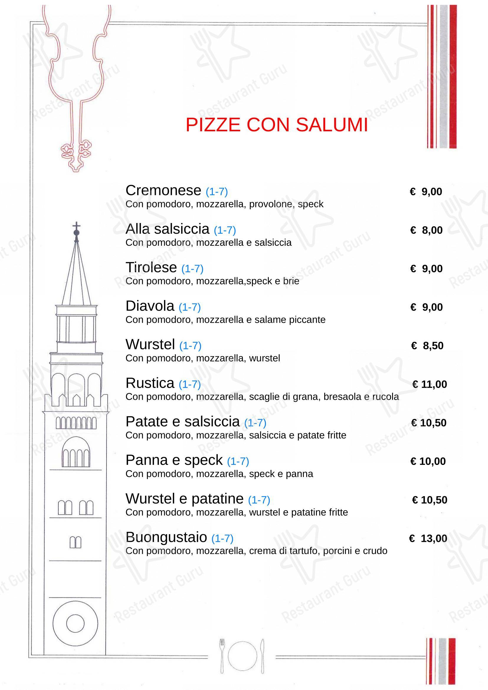Menu di Cremonese - Menu