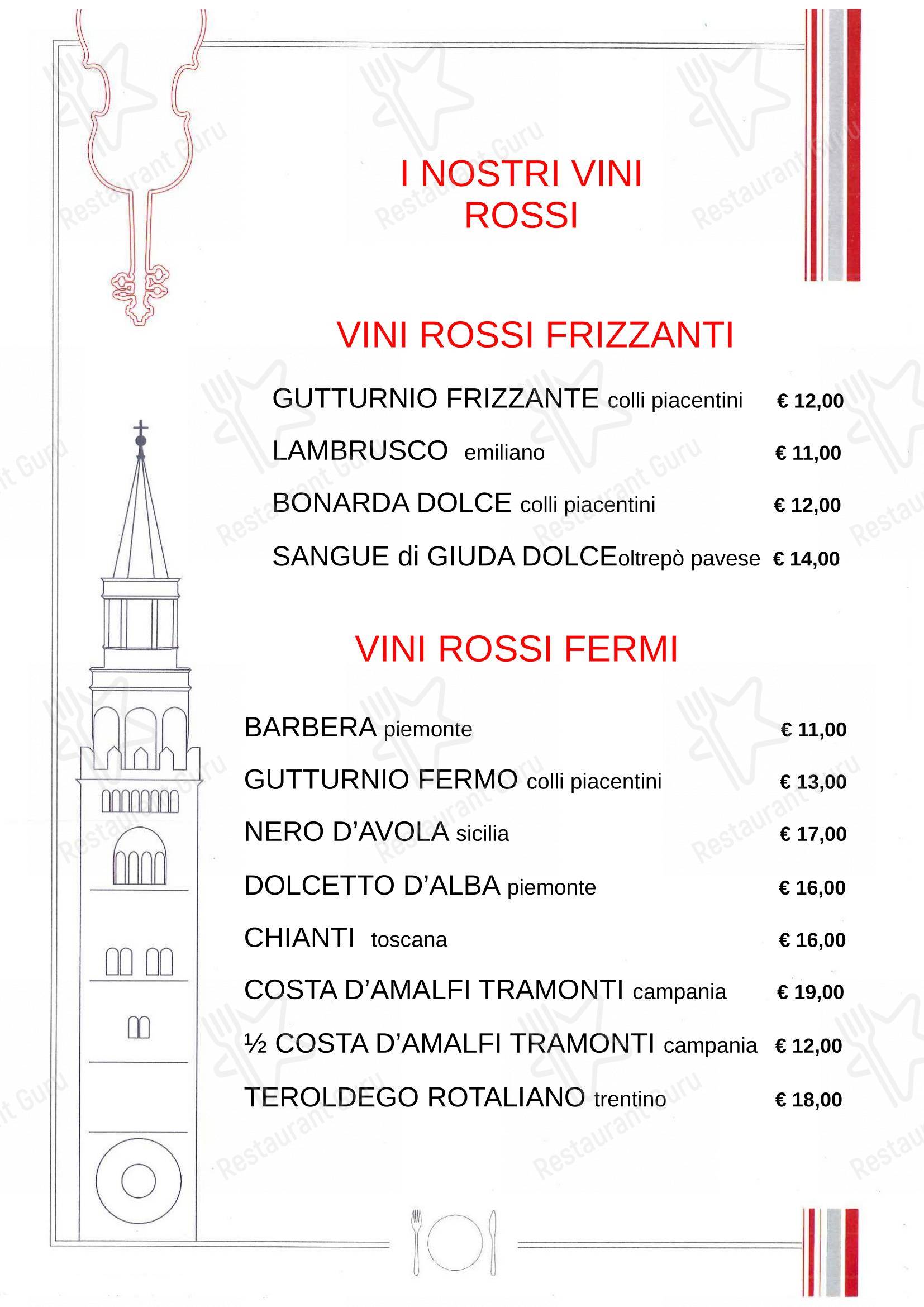 Cremonese in Cremona - Menu