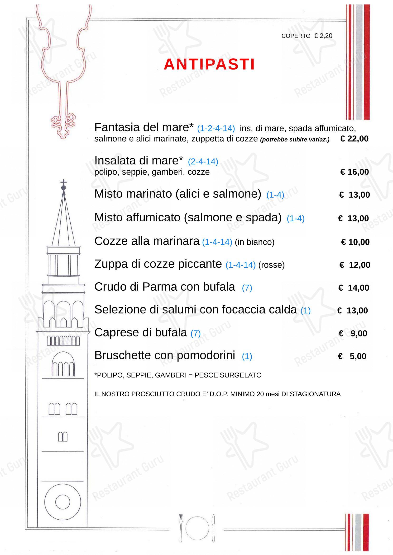 Cremonese in Cremona - Menu