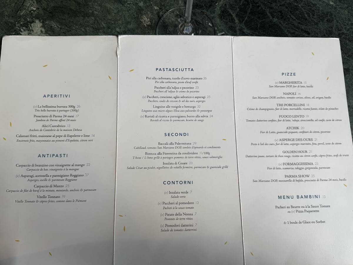 Menu de Daroco