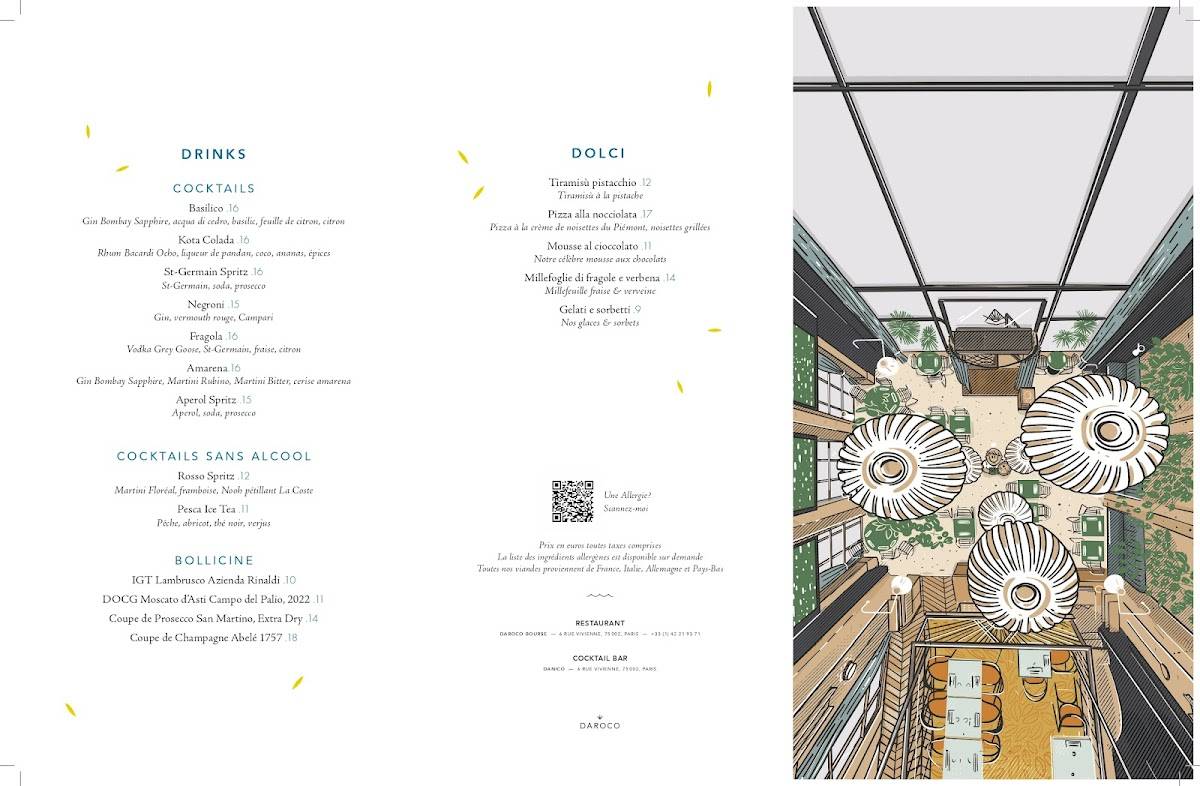 Menu de Daroco