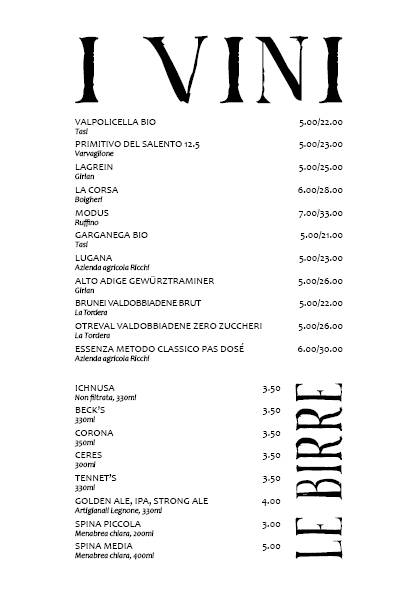 Menu di DA•MA MILANO 