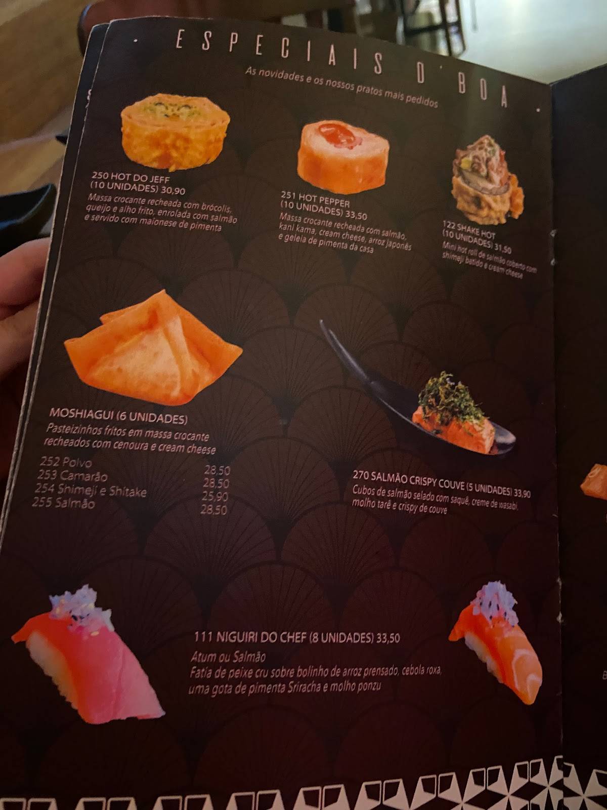 D'Boa Sushi cardápio