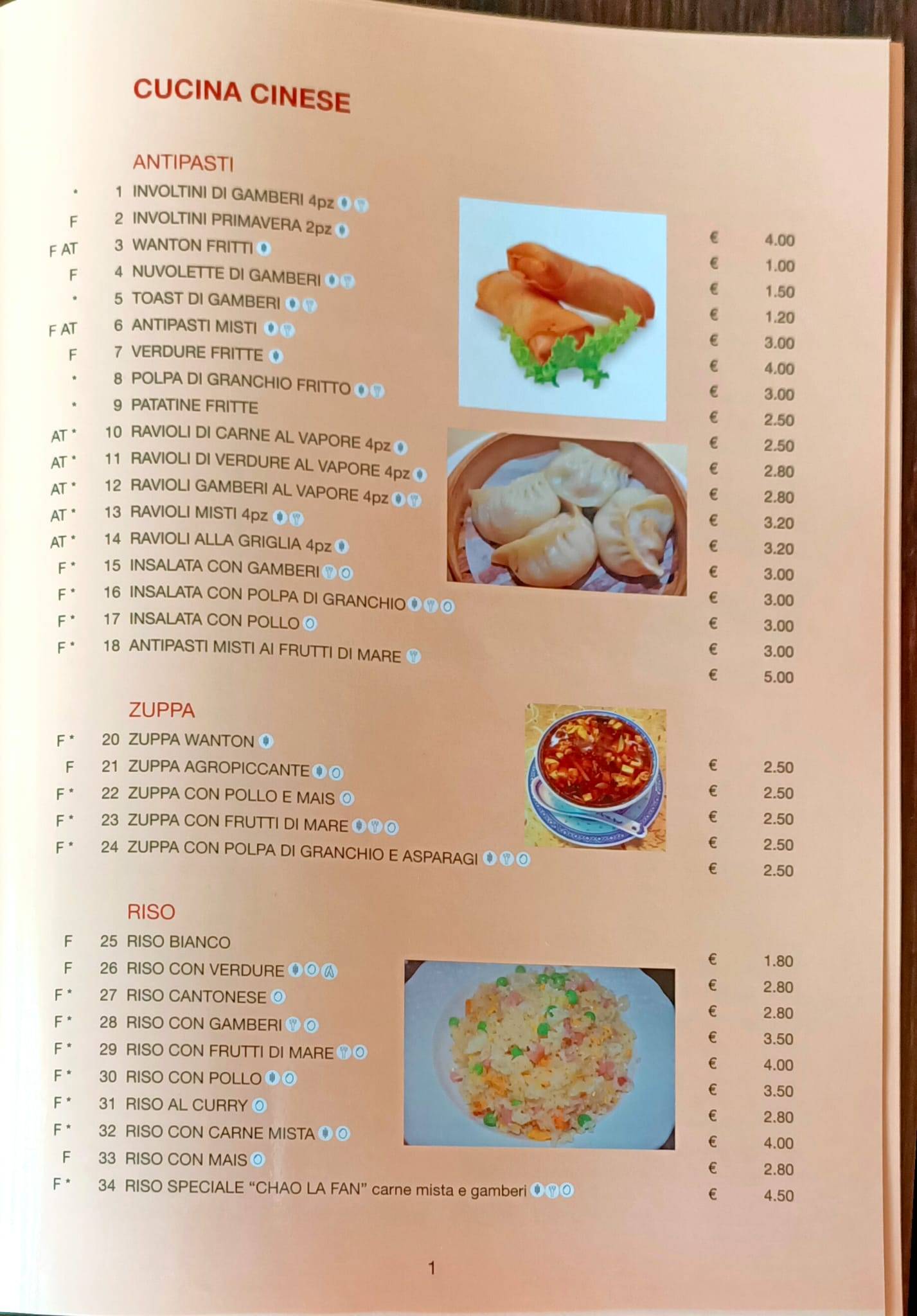 Menu di D'Oriente 