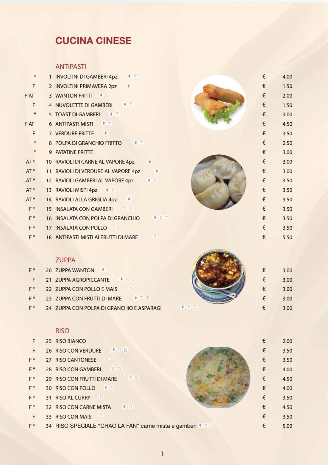 Menu di D'Oriente 
