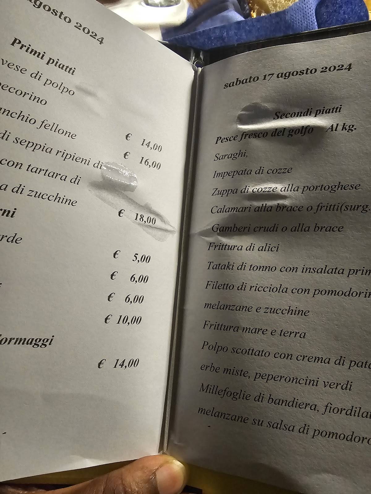 Menu di Da Fefè 