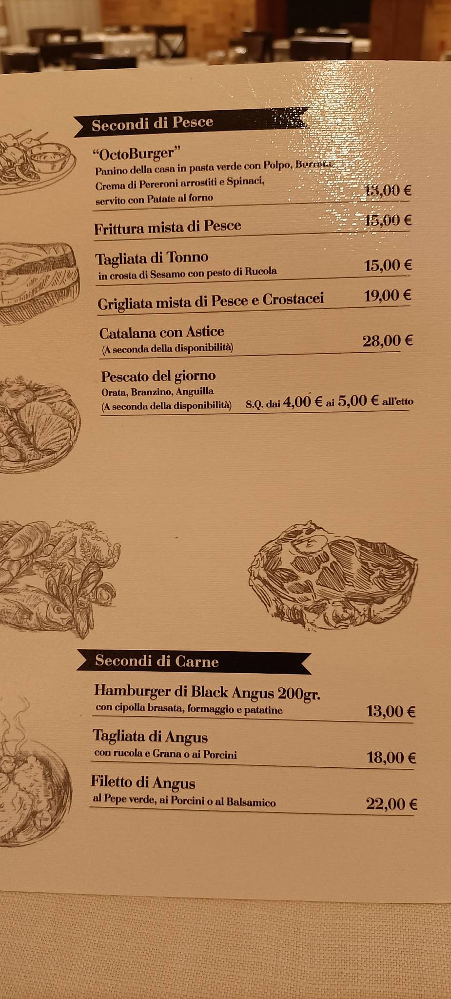 Menu di Da Ianno - specilità di pesce ,vini, birre 