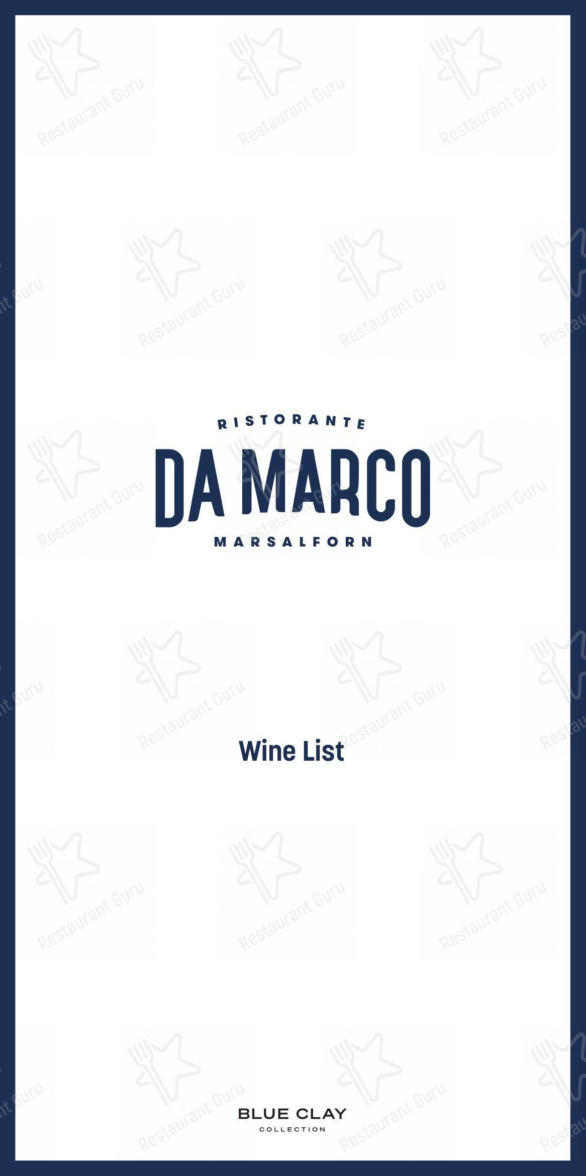 Основное меню pour Da Marco Ristorante dans Iż-Żebbuġ