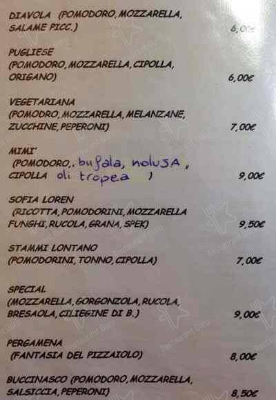 Menu di Ristorante Da Mimì 