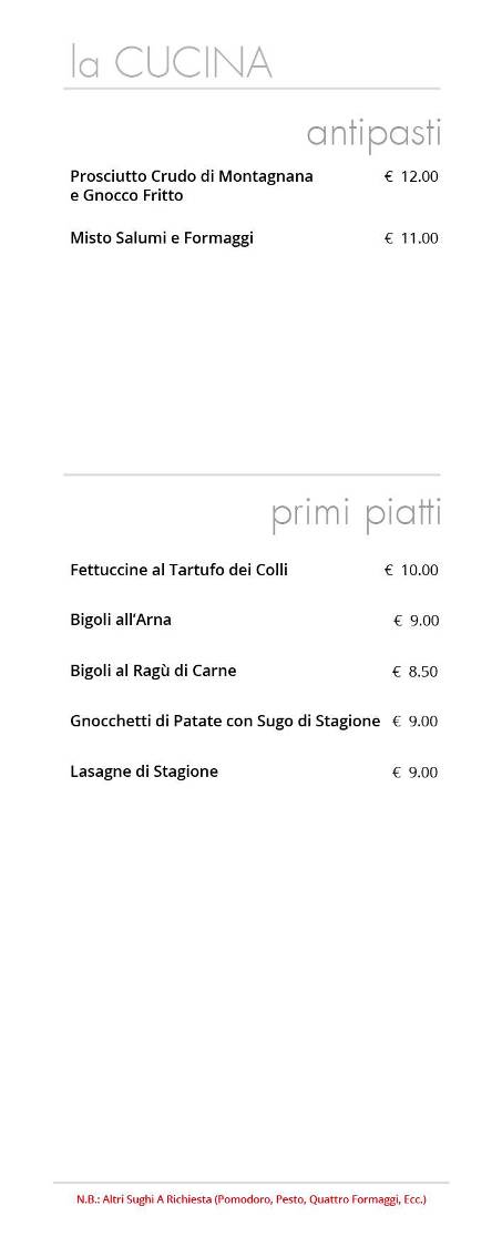 Menu di Da Nereo 
