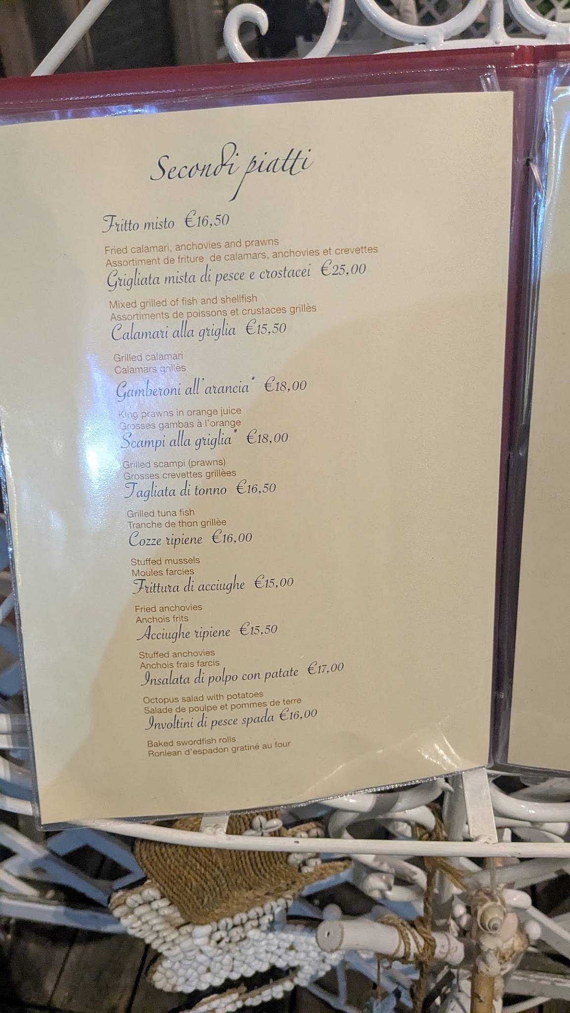 Menu di Da Tapulin 