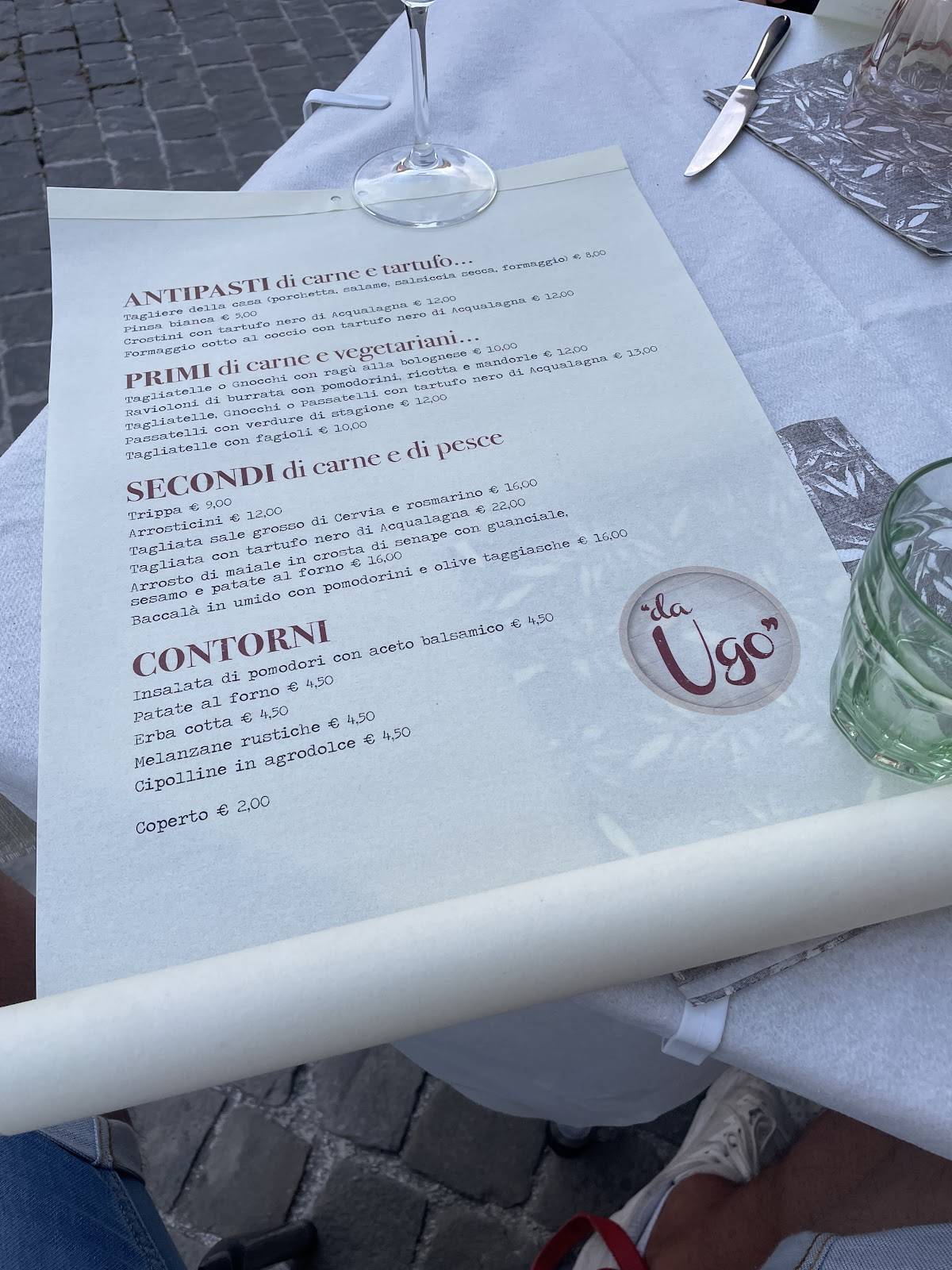 Menu di Da Ugo 