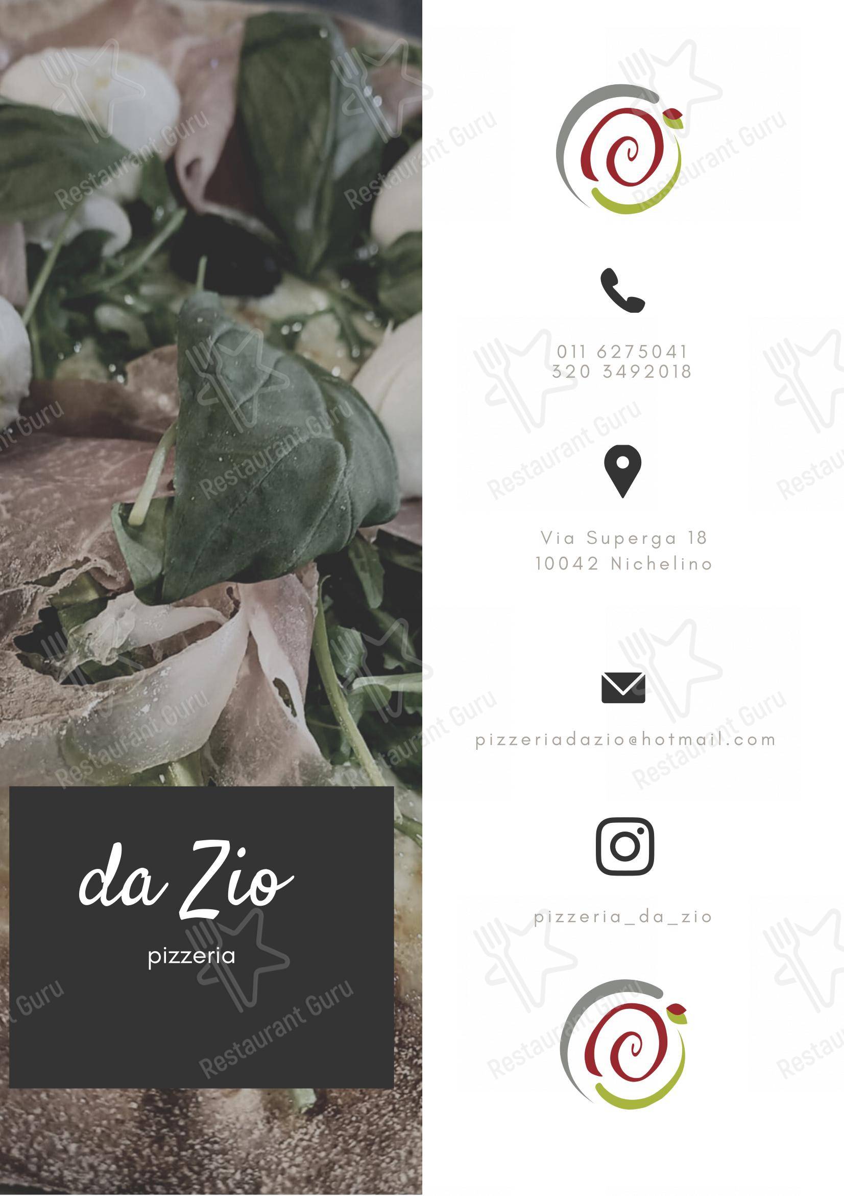 Da Zio in Nichelino - Menu