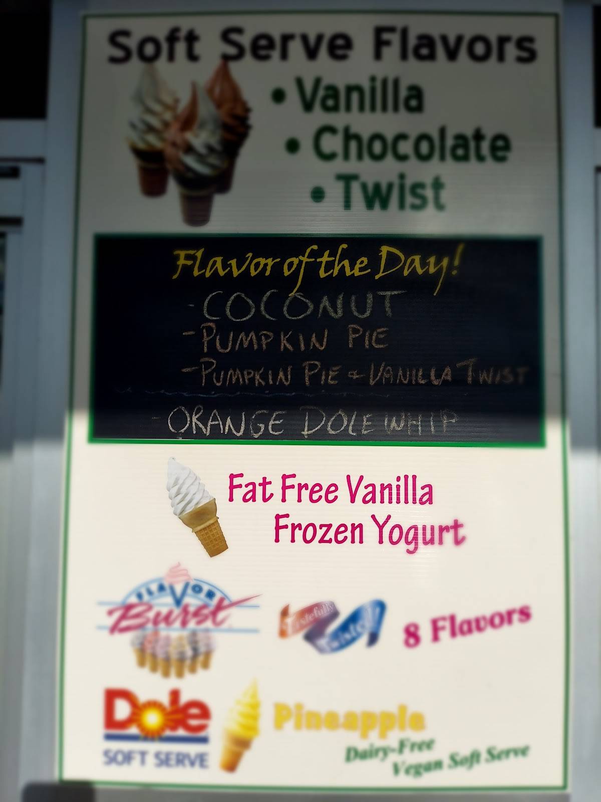 Menu at Dairy Cream restaurant, Windsor Locks