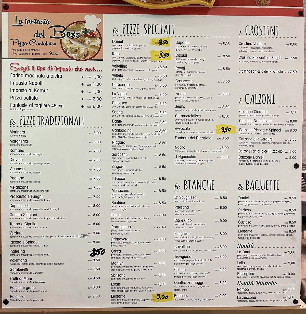 Menu di Daniel 