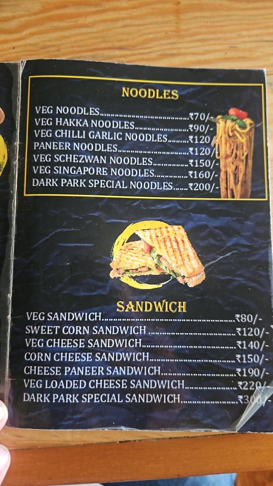 DarkPark Cakes Best cake Shop in chirawa , Best cafe in Chirawa, Best Bakery Shop in Chirawa menu