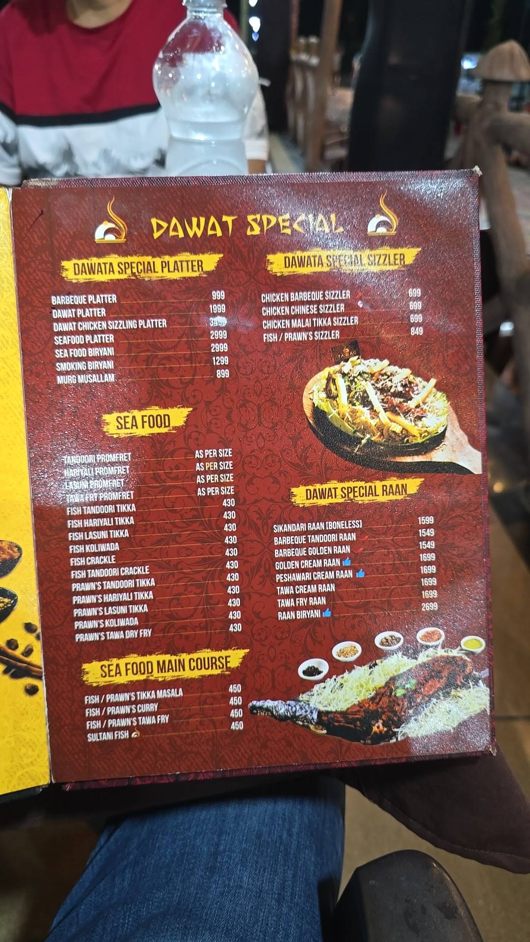 Dawat Restaurant menu
