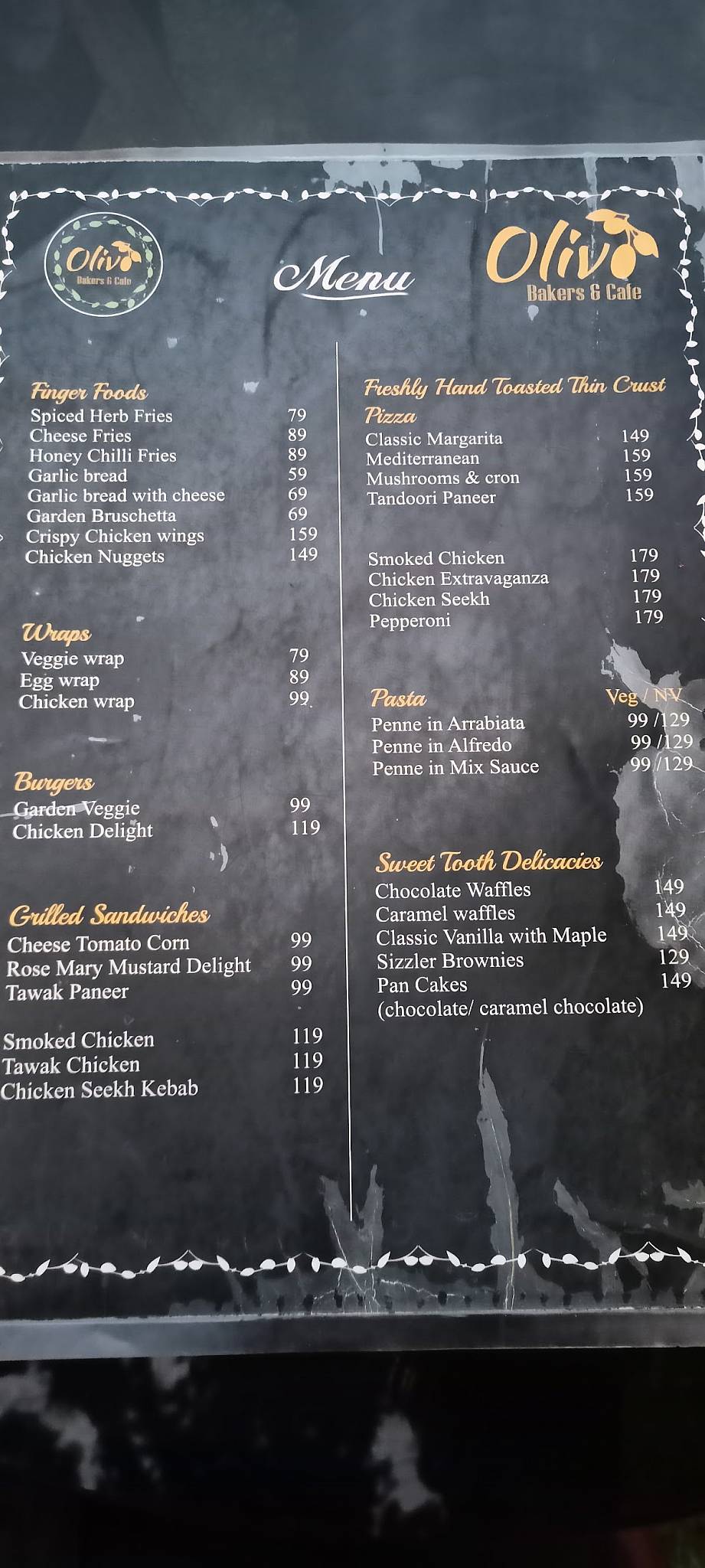 Menu at Olivo Bakers & Café, Dehradun