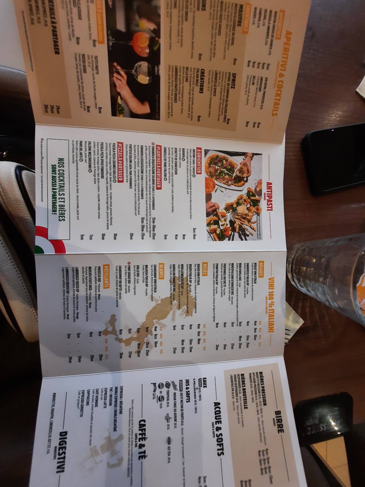 Menu de Del Arte